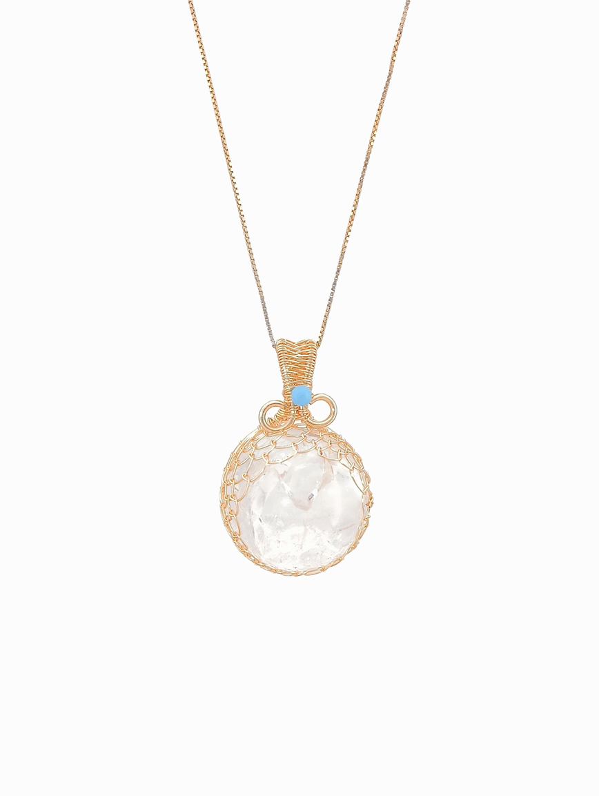 Natural Clear Quartz Ball Pendant