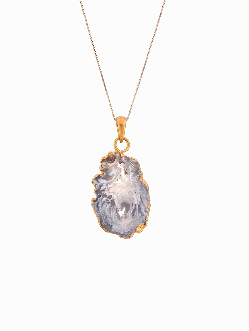 Natural Agate Simple Style Pendant