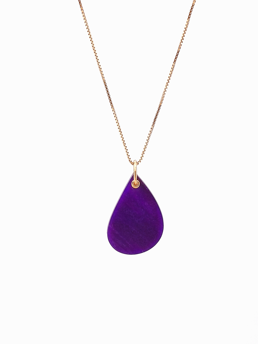 Natural Sugilite Sterling Silver Pendant