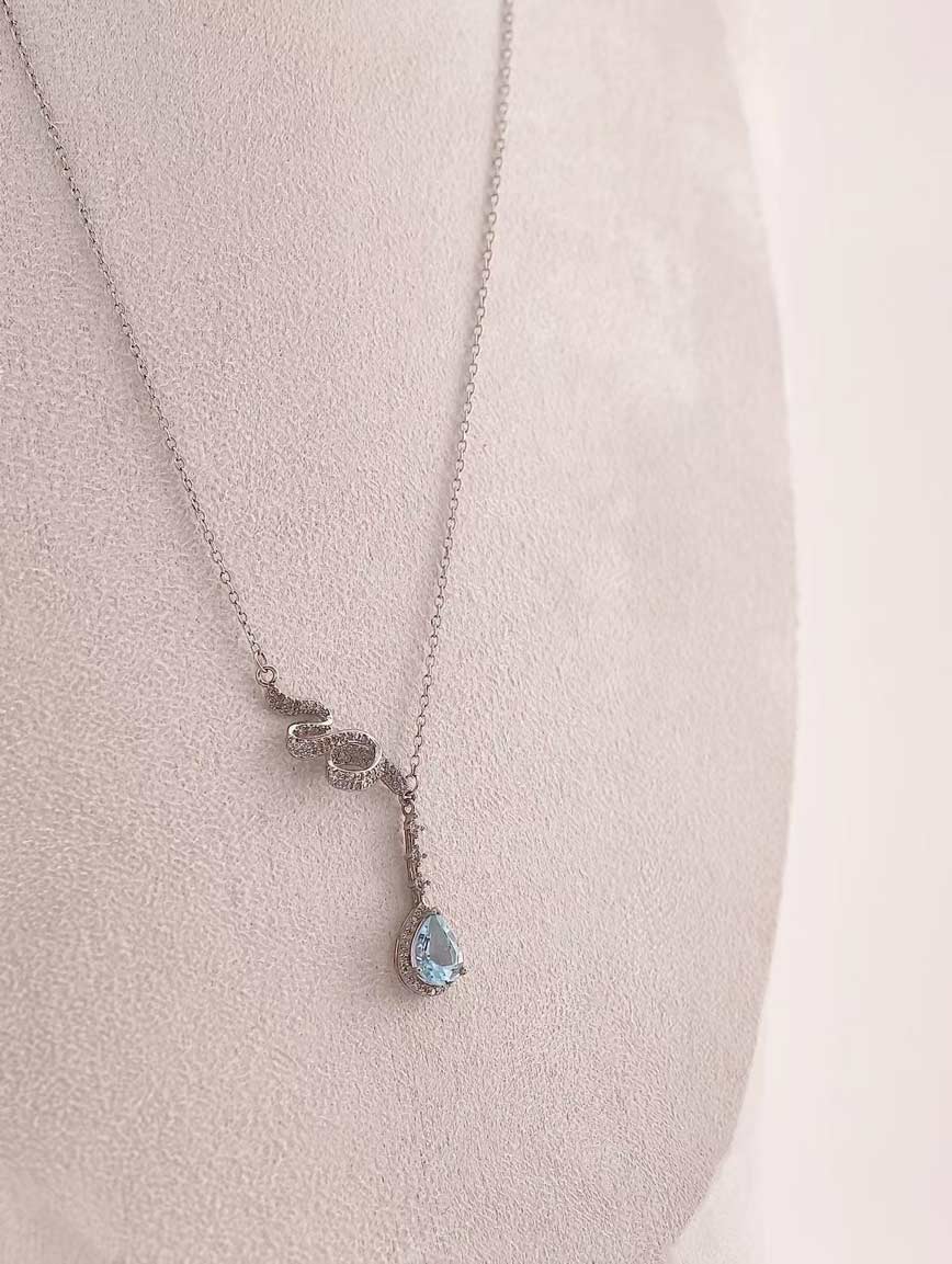 Natural Topaz Sterling Silver Gold Plated Necklace