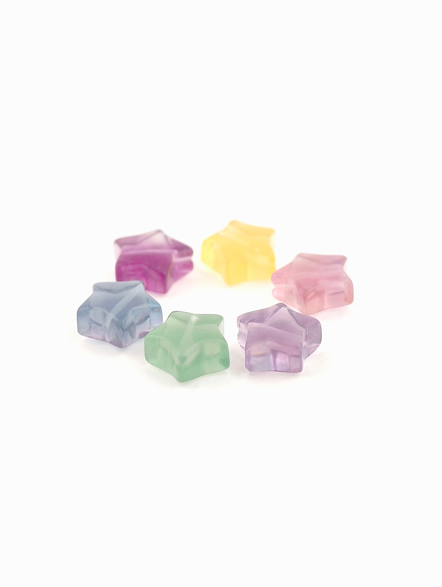 Natural Colored Fluorite Star DIY Accessory