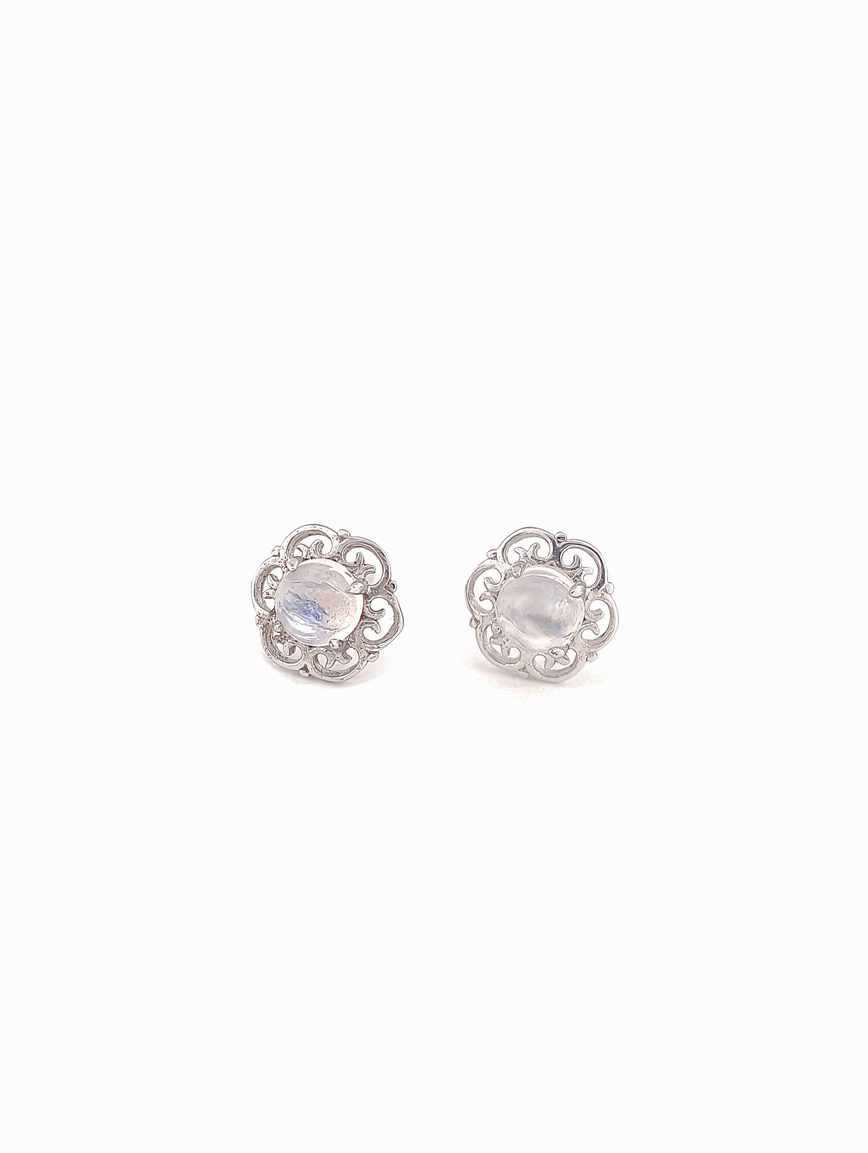 Natural Blue Moonstone Sterling Silver Earrings